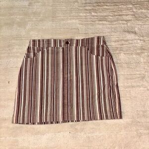 Striped f21 corduroy mini skirt